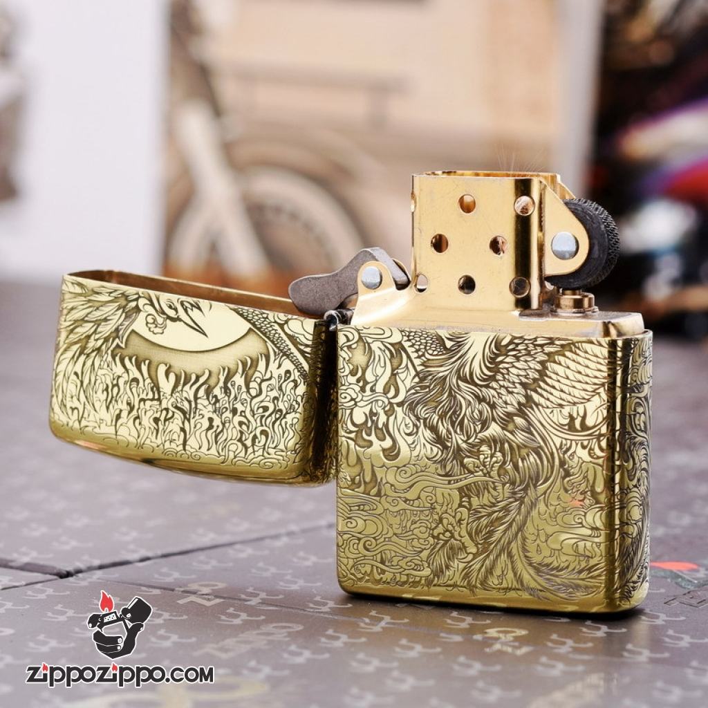 Bật Lửa Zippo Chính Hãng Chạm Khắc Chim Phượng Hoàng