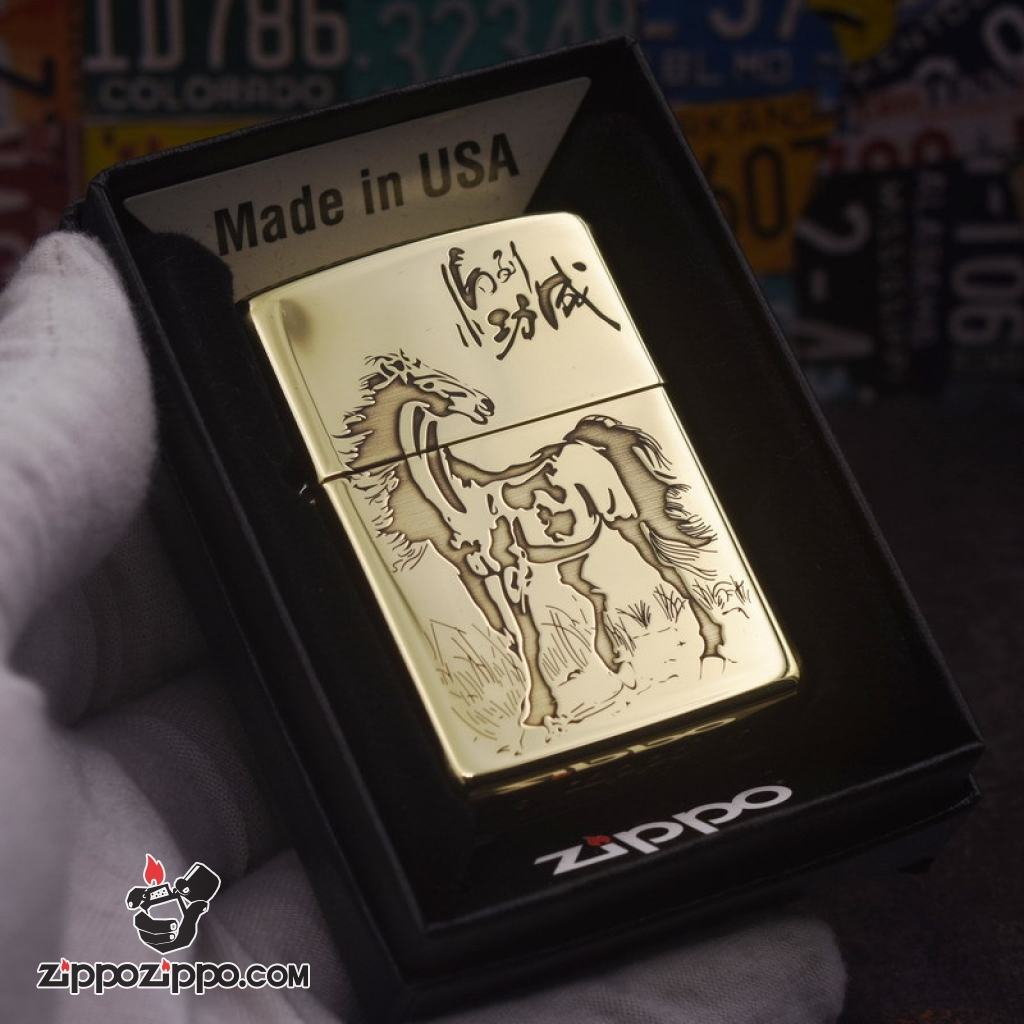 Bật lửa Zippo chính hãng đồng Bóng nhẹ khắc mã đáo thành công