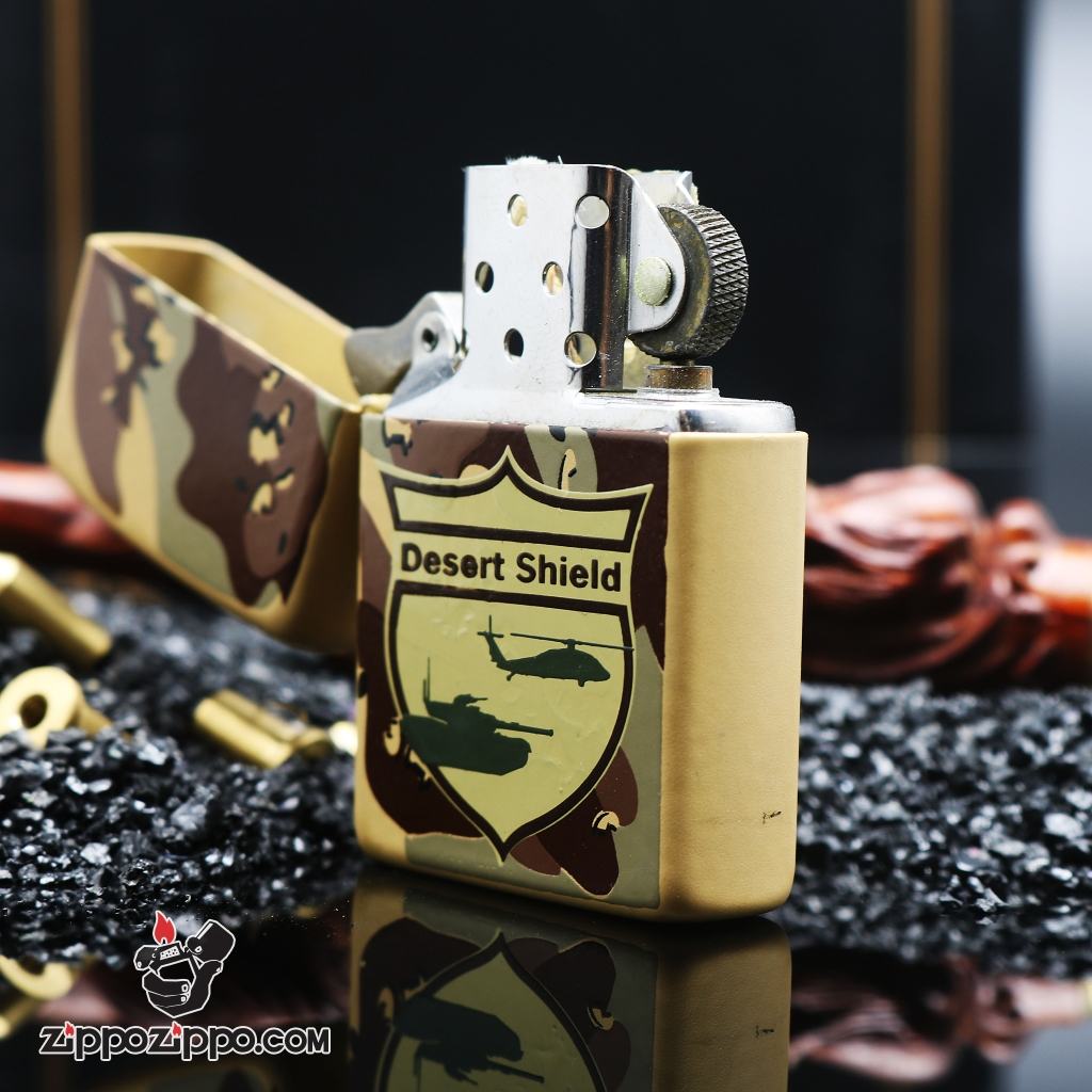 Zippo cổ dàn ri Desert Shield 1989