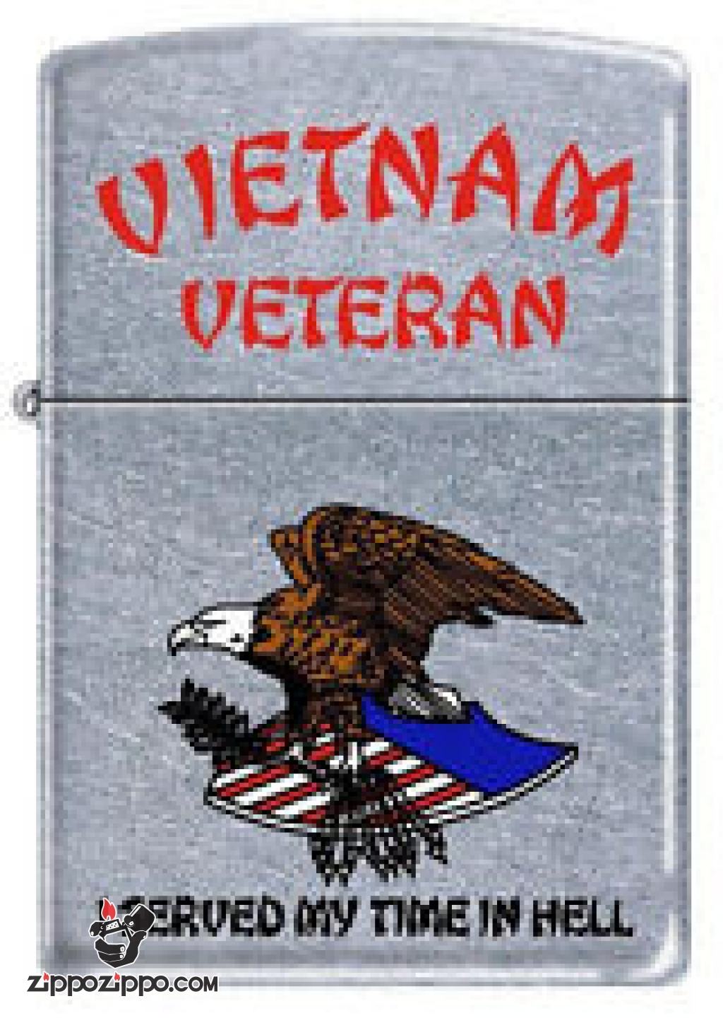 zippo nhám trắng hình chim đại bàng vietnam
