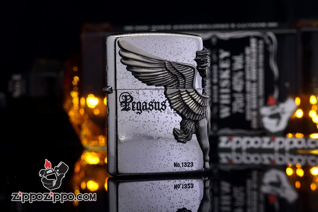 Bật lửa zippo phiên bản giới hạn xuất nhật Zippo Pegasas  cánh được mạ bạc