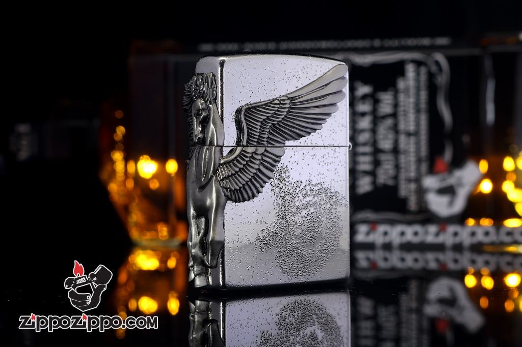 Bật lửa zippo phiên bản giới hạn xuất nhật Zippo Pegasas  cánh được mạ bạc