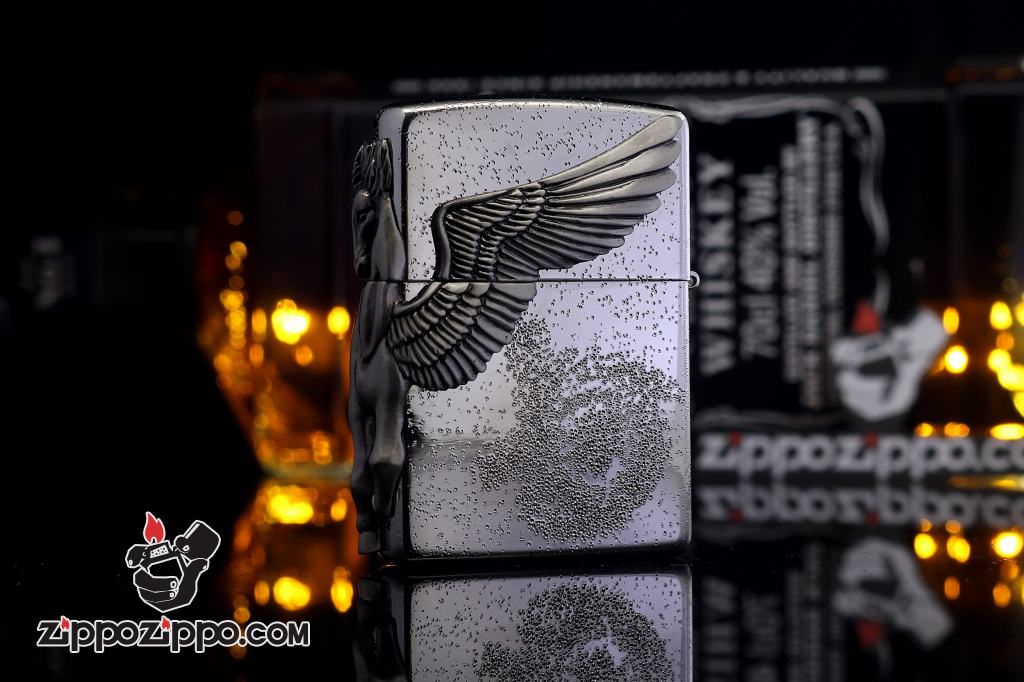 Bật lửa zippo phiên bản giới hạn xuất nhật Zippo Pegasas  cánh được mạ bạc