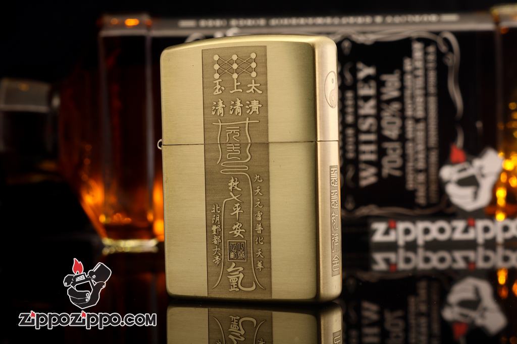 Bật lửa Zippo chính hãng đồng khắc bùa âm dương ngũ hành