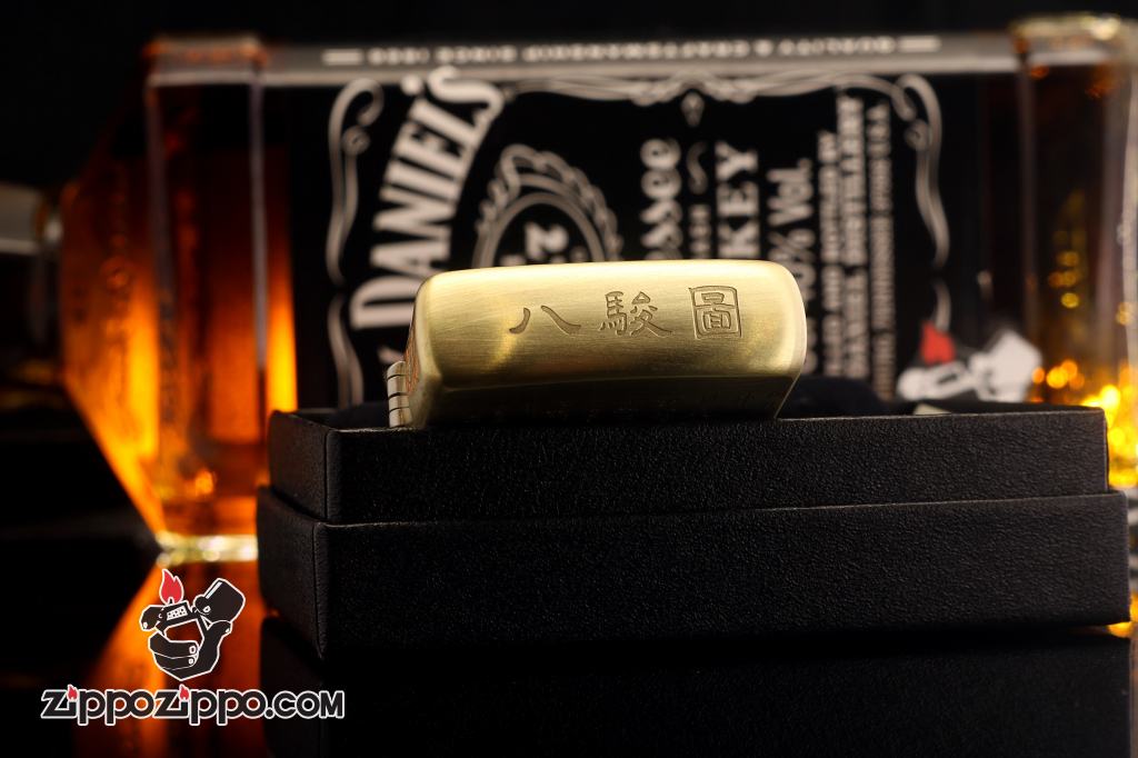 Bật Lửa Zippo Chính Hãng Đồng Khắc Tranh Bát Mã Truy Phong