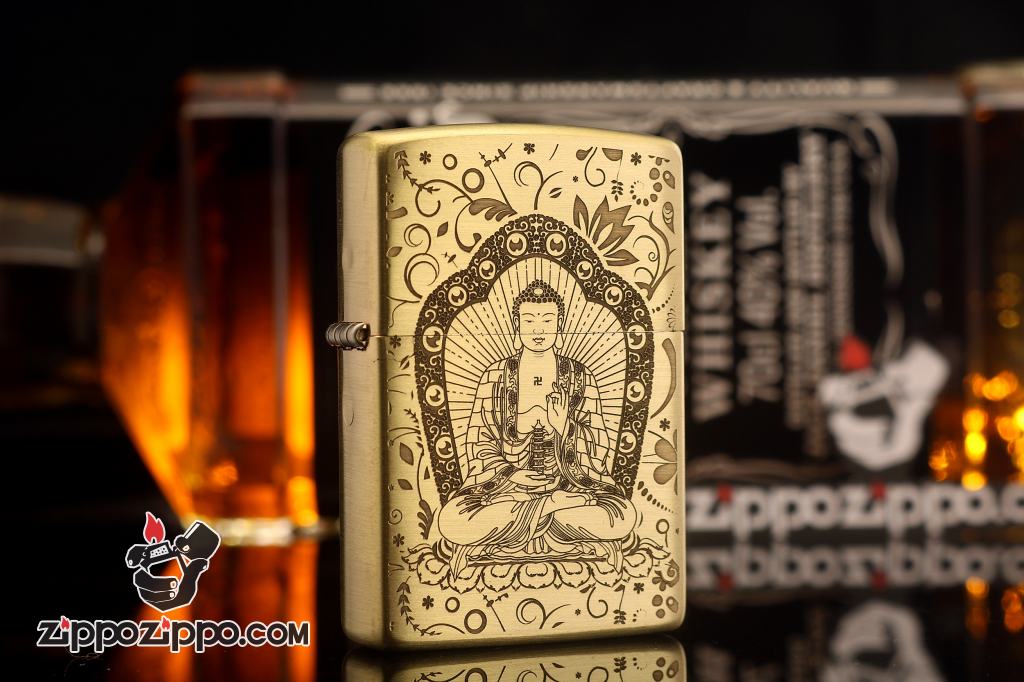 Bật lửa Zippo chất liệu đồng khắc Đức Phật Thích Ca Mâu Ni