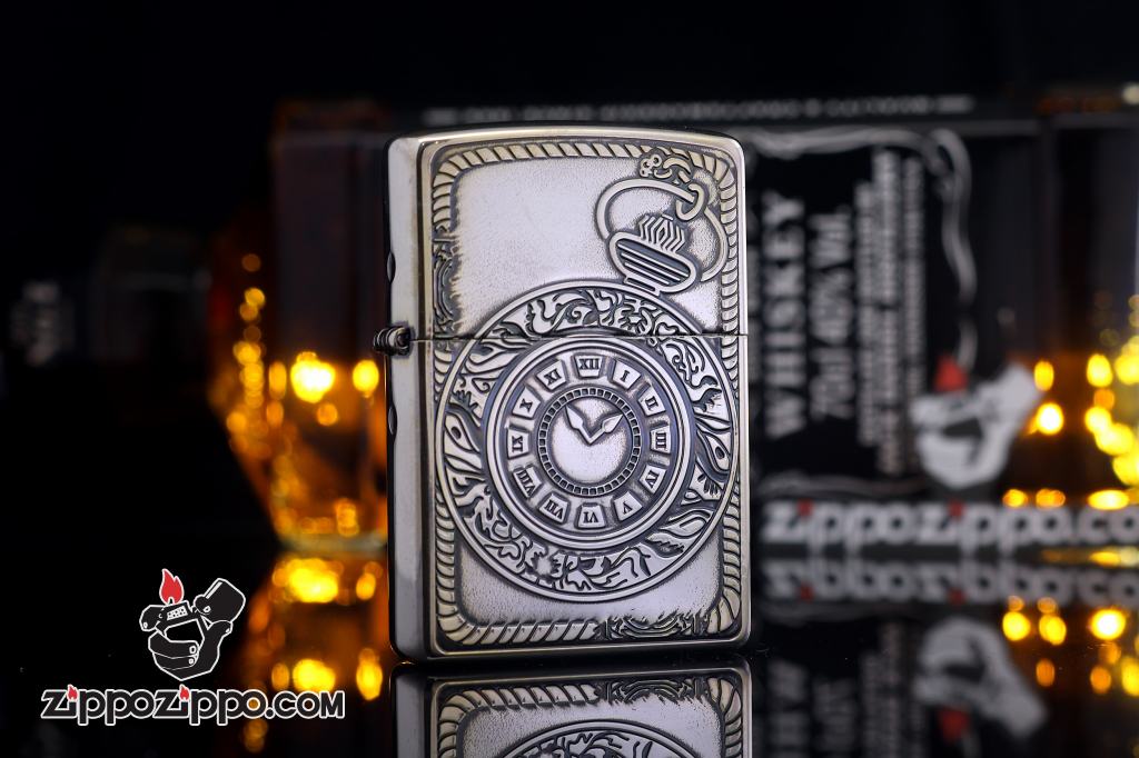 Bật Lửa Zippo MẠ Bạc Khắc Thời Gian Phiên Bản limited