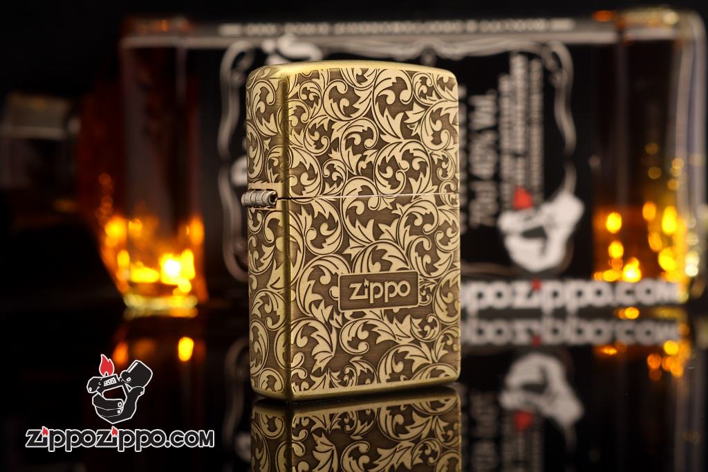 Bật Lửa Zippo Vân Xước Chạm Khắc Hoa Văn Arabesque G7