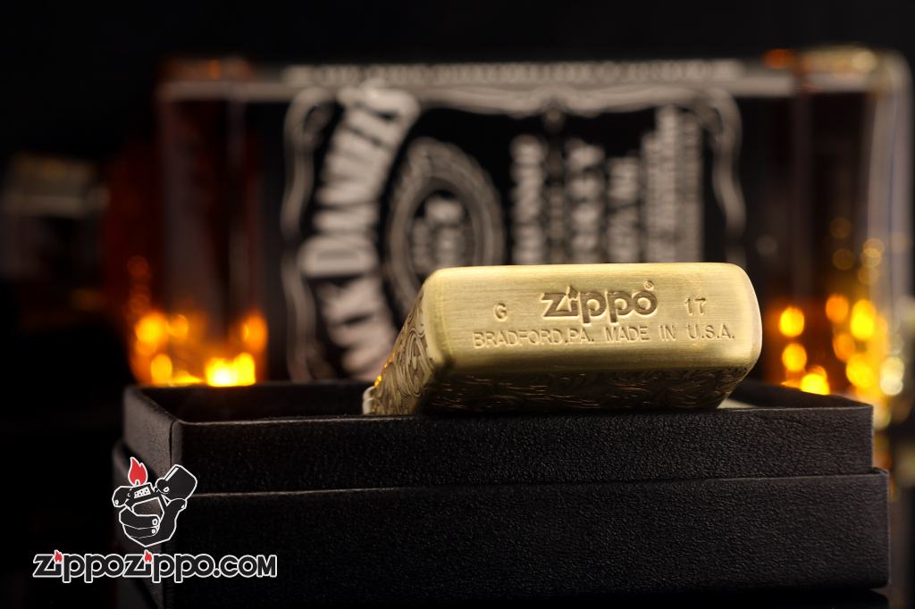 Bật Lửa Zippo Vân Xước Chạm Khắc Hoa Văn Arabesque G7