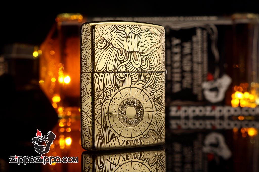 Zippo Chính Hãng Đồng Khắc Cung Hoàng Đạo Thiên Bình