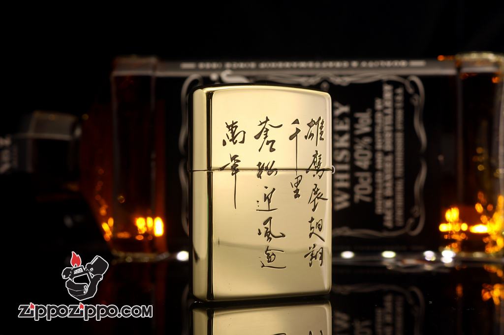 Zippo Chính Hãng Đồng Bóng Khắc Chim Ưng