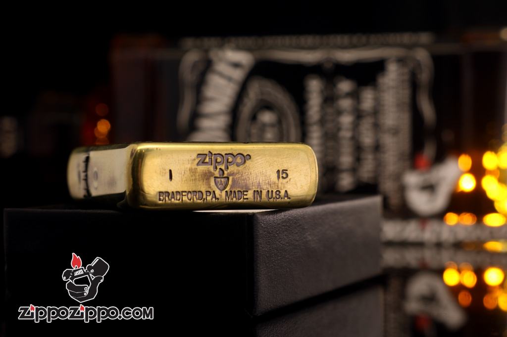 Bật lửa zippo đen in hoa văn cá chép Ver 2