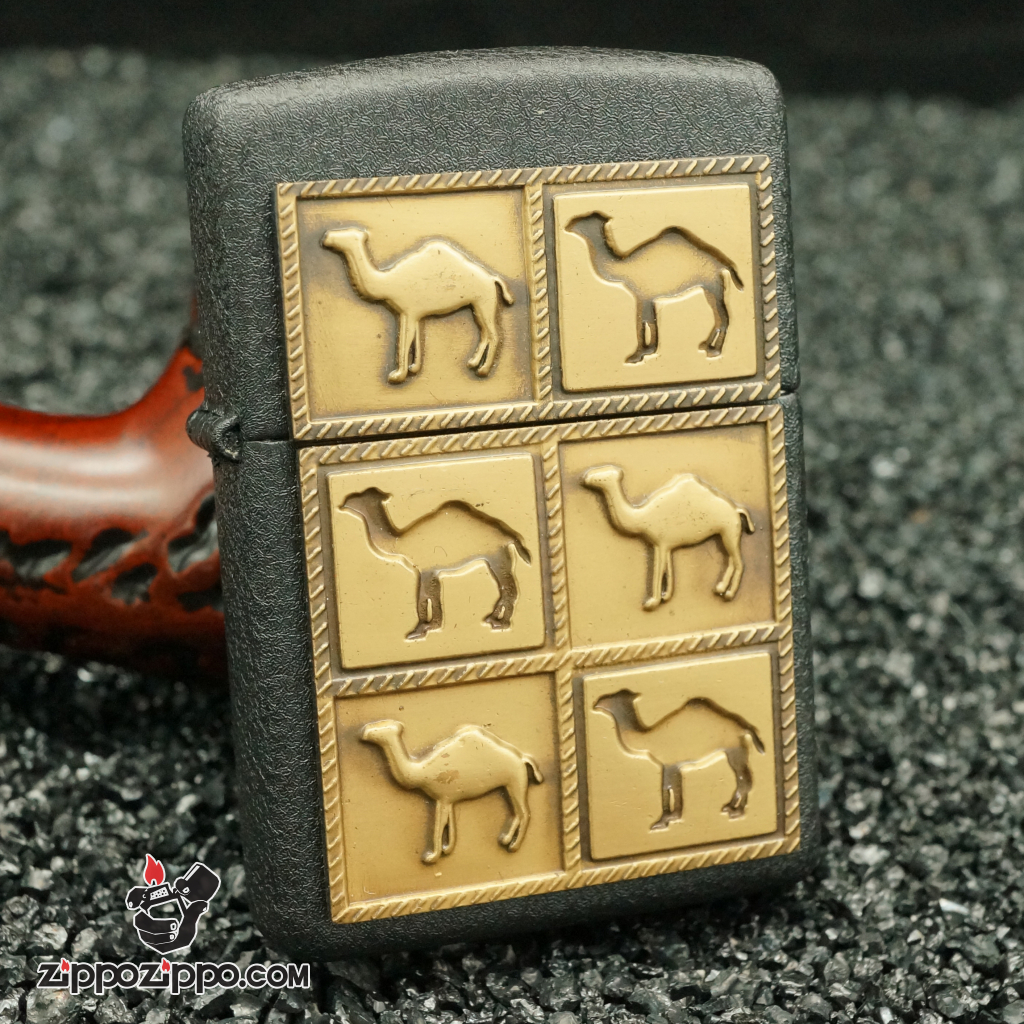 zippo cổ mầu đen camel sơn