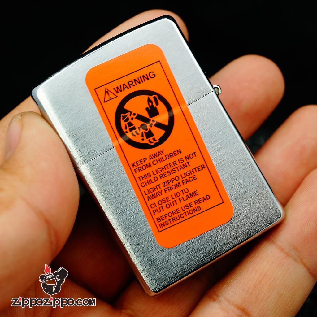 Zippo sản xuất 2002 chrome bạc xước cổ điển