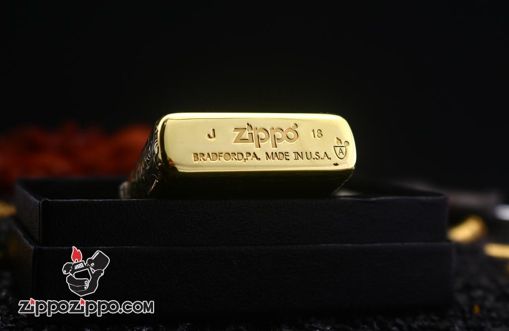 Bật lửa Zippo đồng bản armor khắc hoa văn ả rập Arabesque