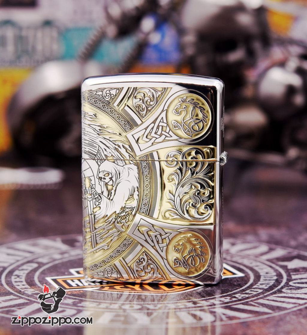 Bật Lửa Zippo phiên bản Chrome chạm khắc Apocalypse bốn hiệp sĩ
