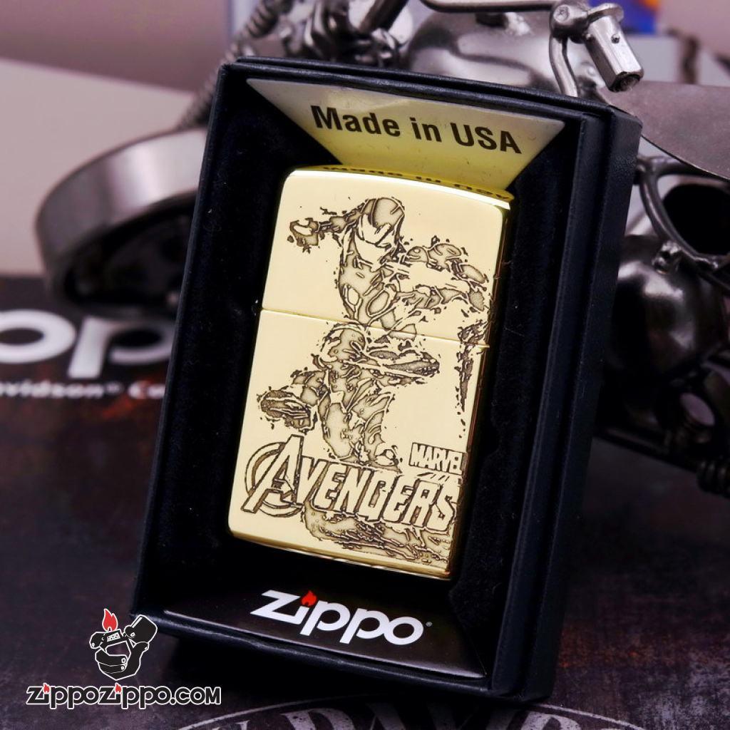 Bật lửa Zippo chính hãng đồng khắc người sắt