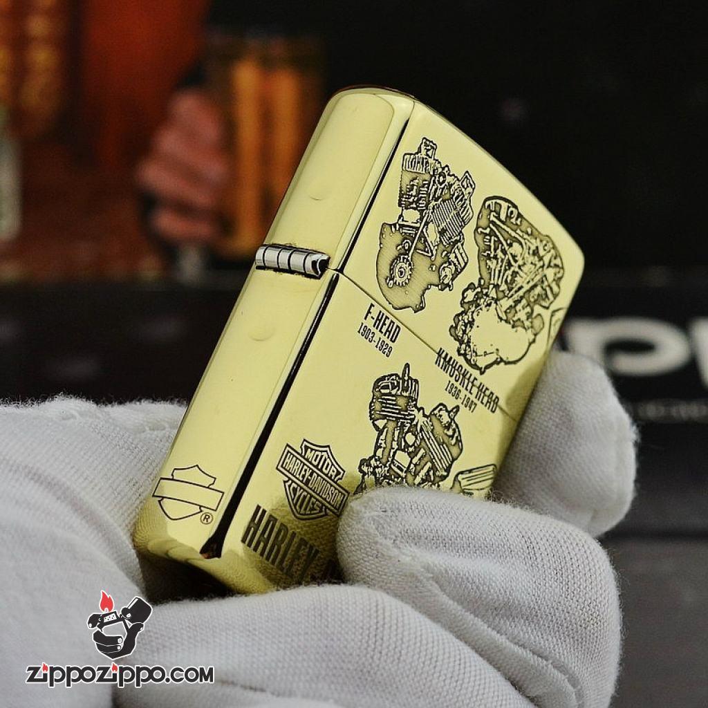 Zippo Chính Hãng đồng khối Phiên Bản Động Cơ Harley Davidson