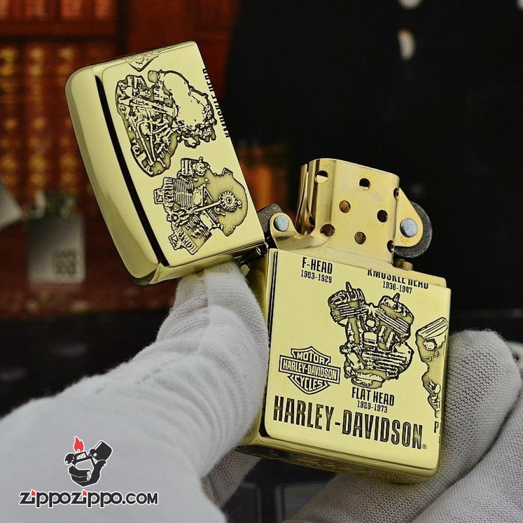 Zippo Chính Hãng đồng khối Phiên Bản Động Cơ Harley Davidson