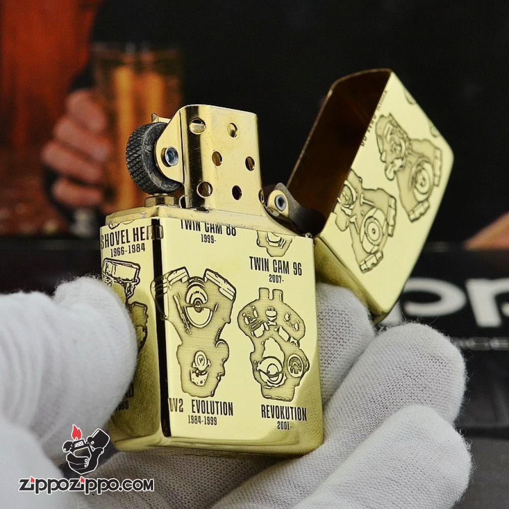 Zippo Chính Hãng đồng khối Phiên Bản Động Cơ Harley Davidson