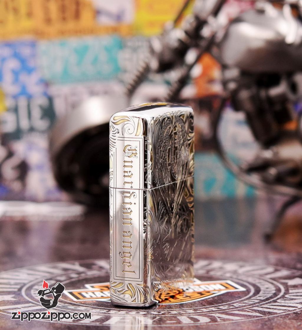 Bật Lửa Zippo Chrome KHắc Hình Thiên Thần