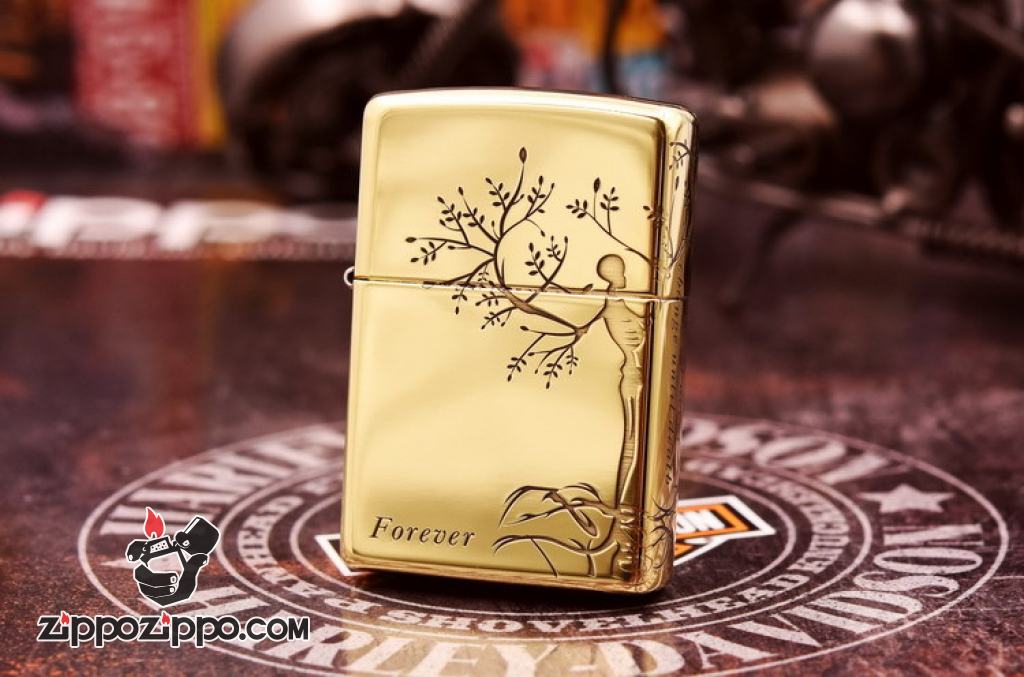 Bật Lửa Zippo đồng Khắc Hình Cây Tình Yêu Cùng Lời Thề Bên Nhau