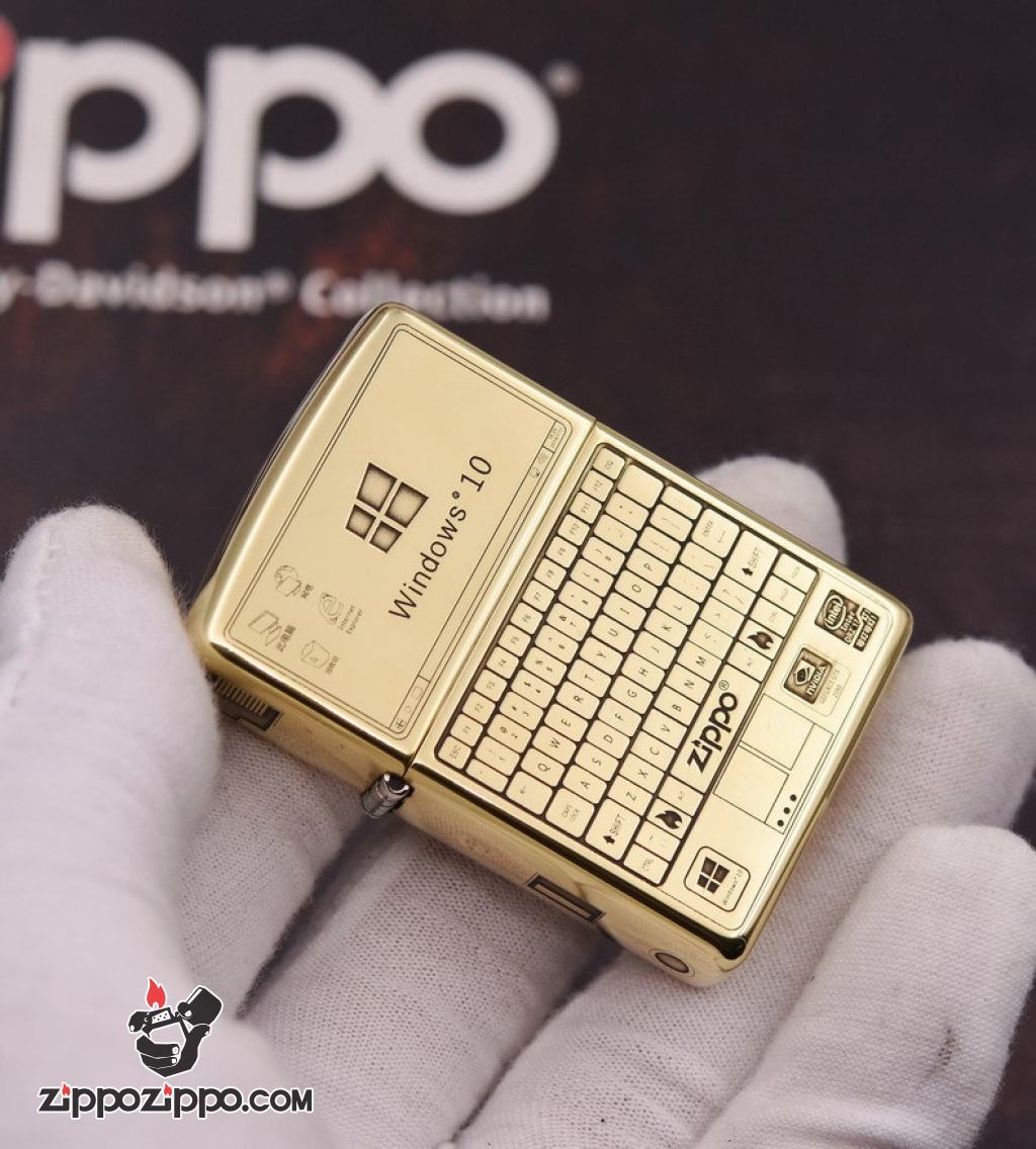 Bật lửa Zippo chính hãng đồng khắc WIN 10 và bán phím zippo amor