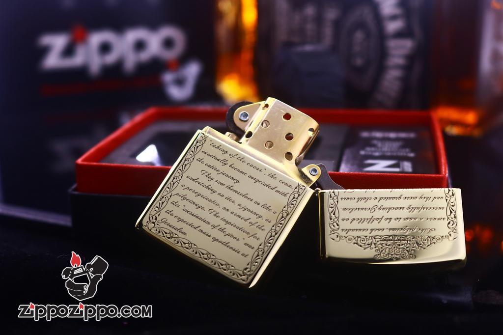 Bật lửa Zippo chính hãng đồng bóng khắc Crusades Armor