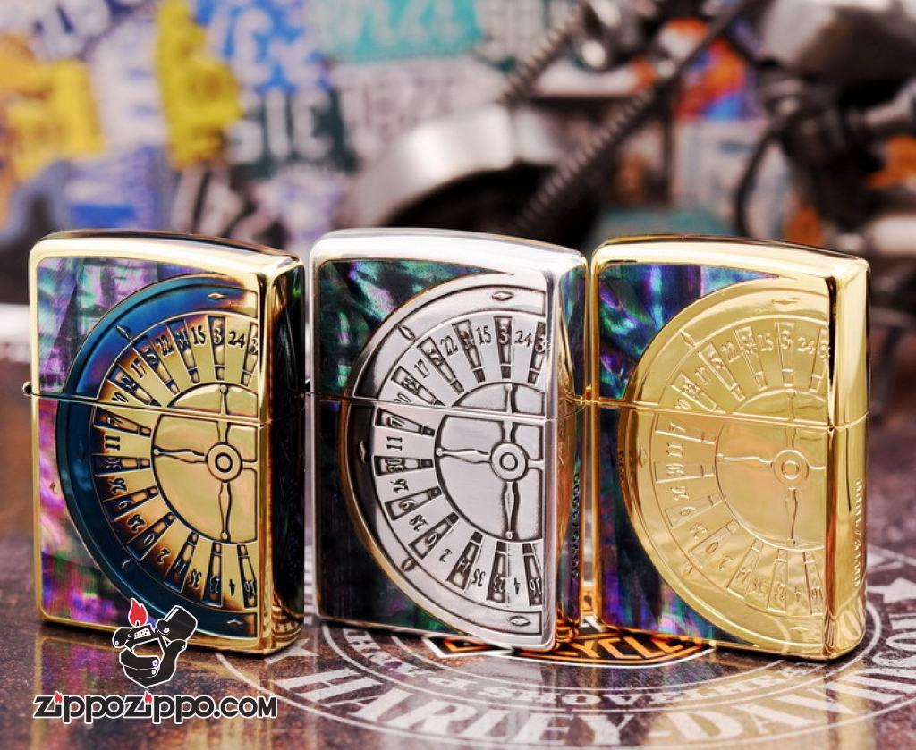 Bật Lửa Zippo Giới Hạn Dát Mục Phi Tiêu May Mắn Mạ Vàng
