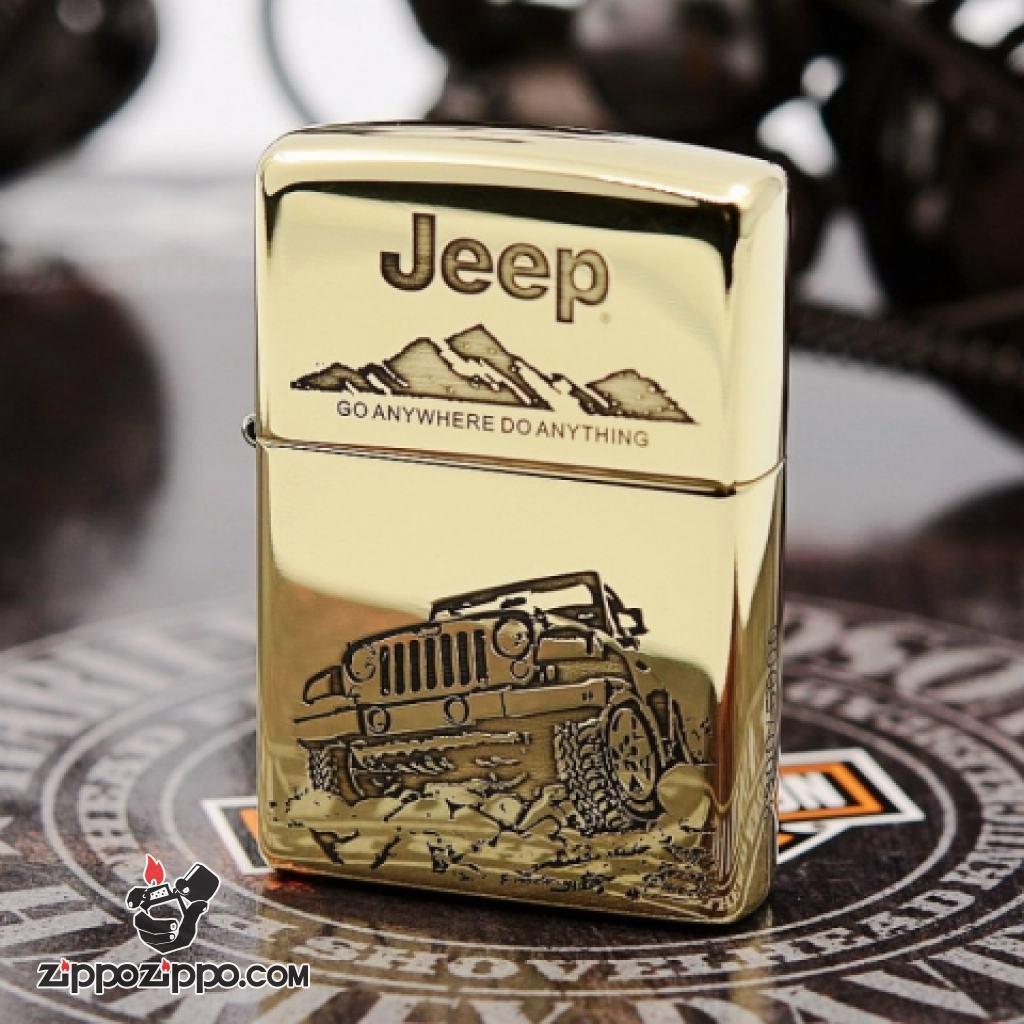 Zippo Chính Hãng Đồng Bóng Khắc Hình Xe Jeep Bản Amor Giới Hạn 5000 mẫu