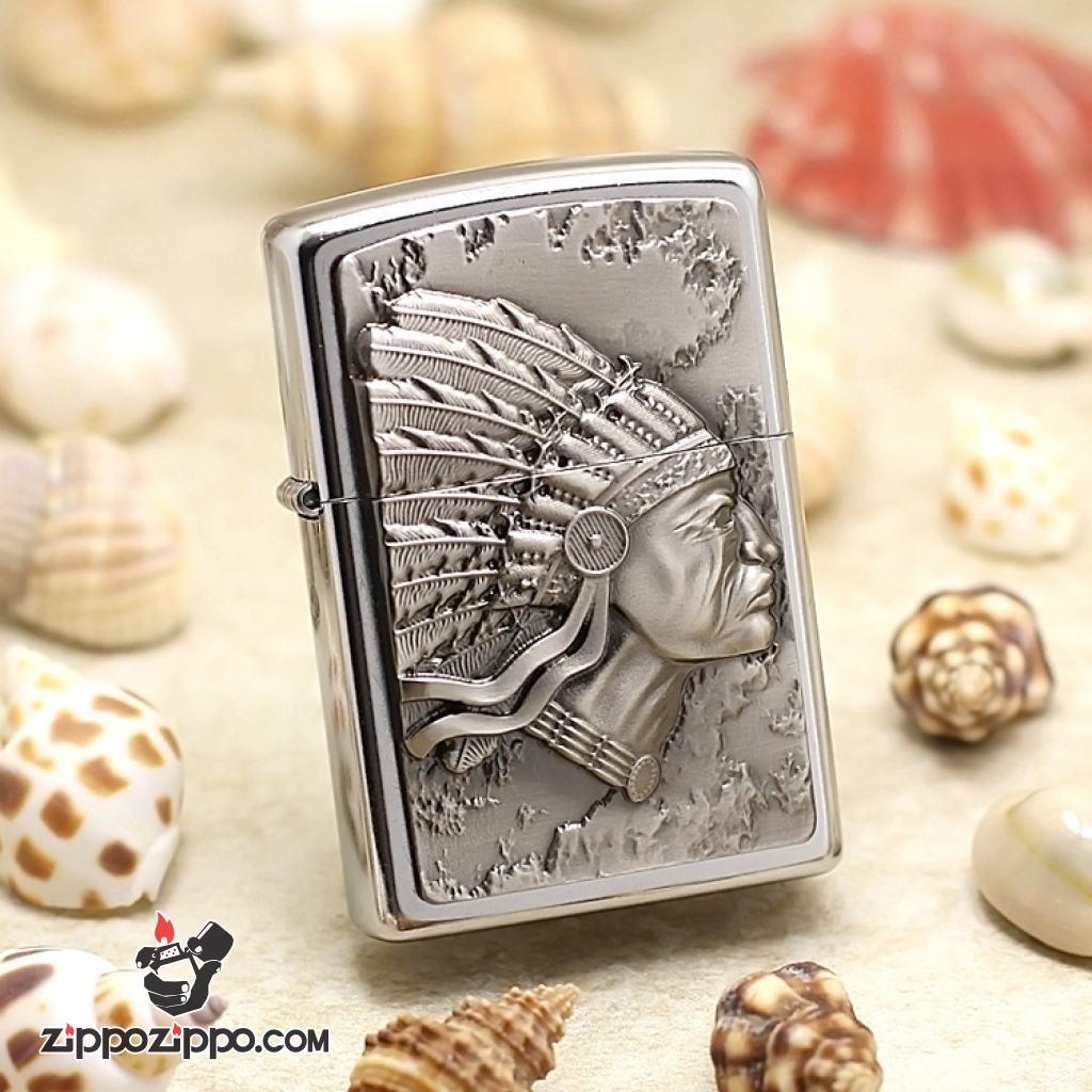 Bật Lửa Zippo Ốp Người Thổ Dân Da Đỏ