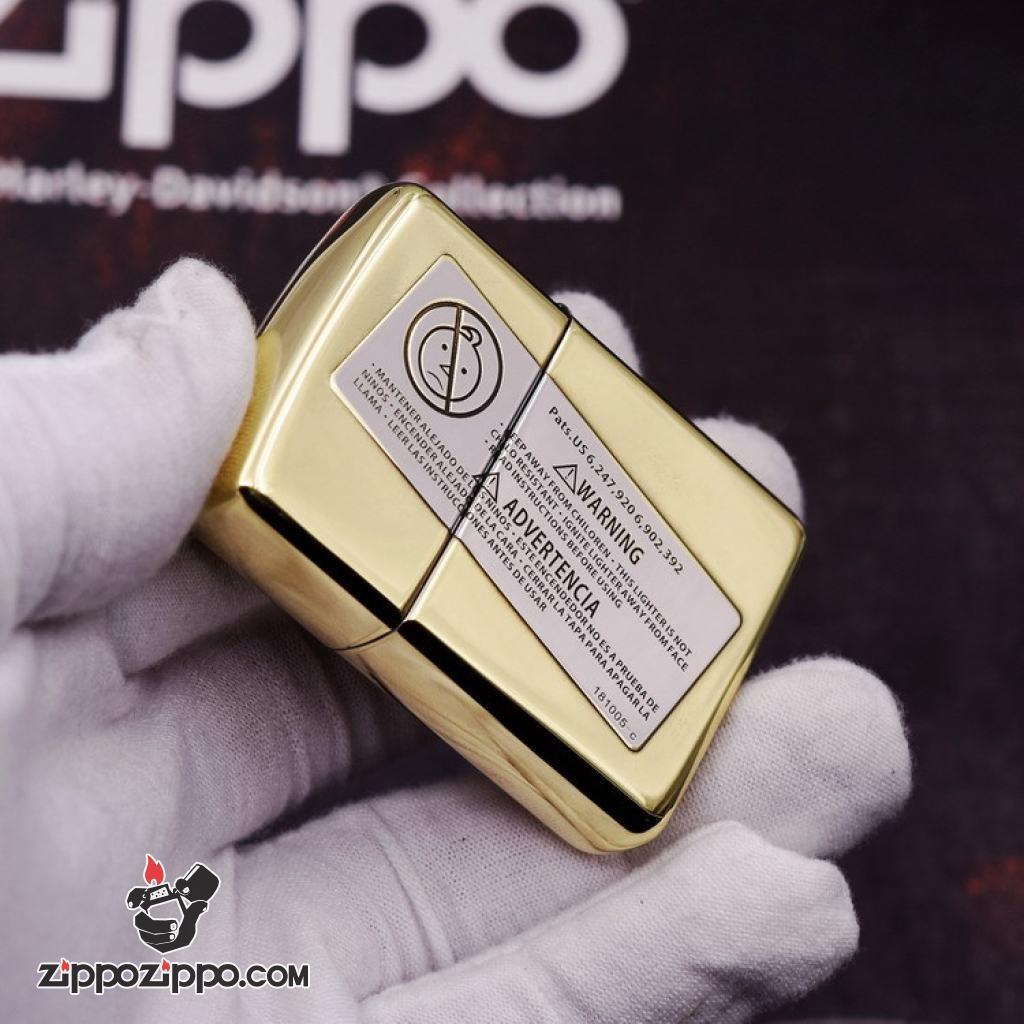 Bật Lửa Zippo Khắc Hai Màu Dấu Niêm Phong Nổ & Hộp Đá Lửa