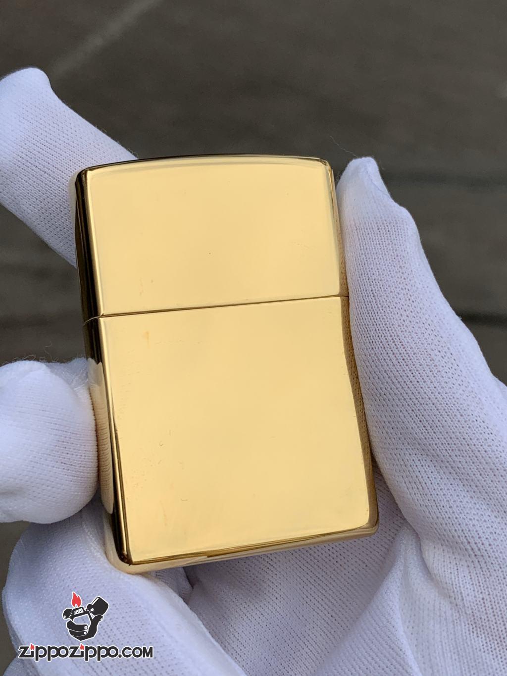 Bật Lửa Zippo Chính Hãng Xuất Nhật Khắc Mười Tám Sao La Bàn Khảm Trai Màu Vàng       