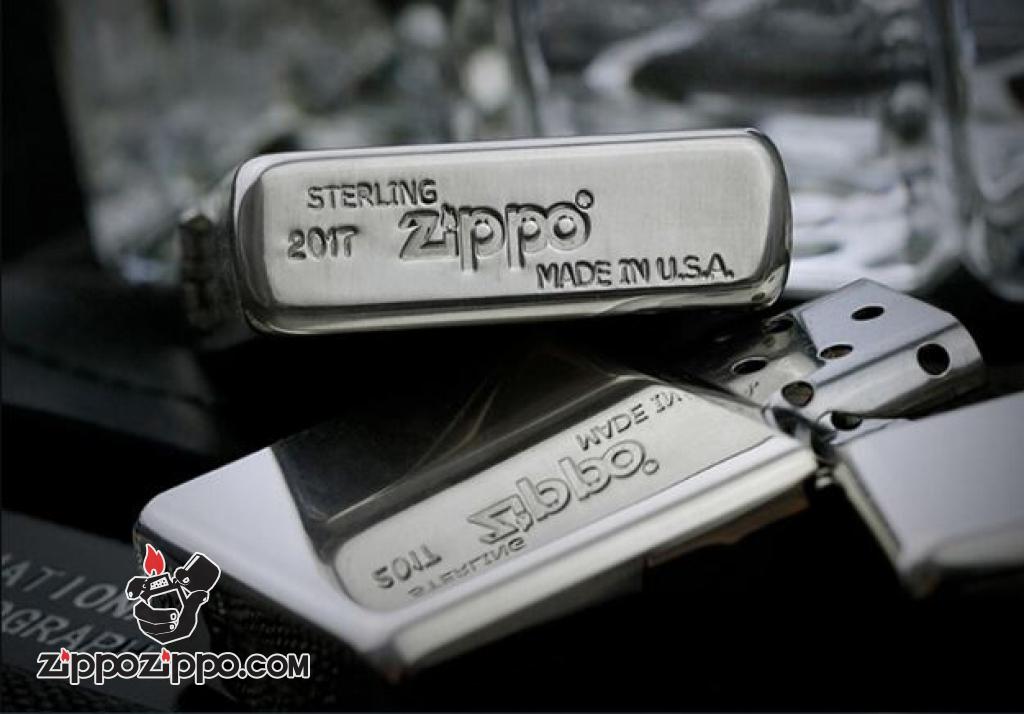 Bật Lửa Zippo Bạc Nguyên Khối Cao Cấp Khắc Father's Day Vỏ Dầy Bản Armor