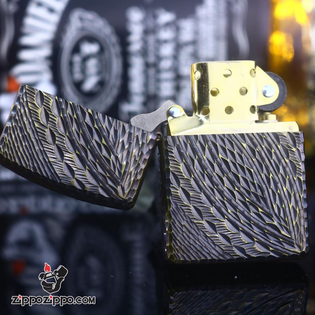 Zippo chính hãng khắc không gian 3 chiều Mạ Vàng bản Amor Ver 7