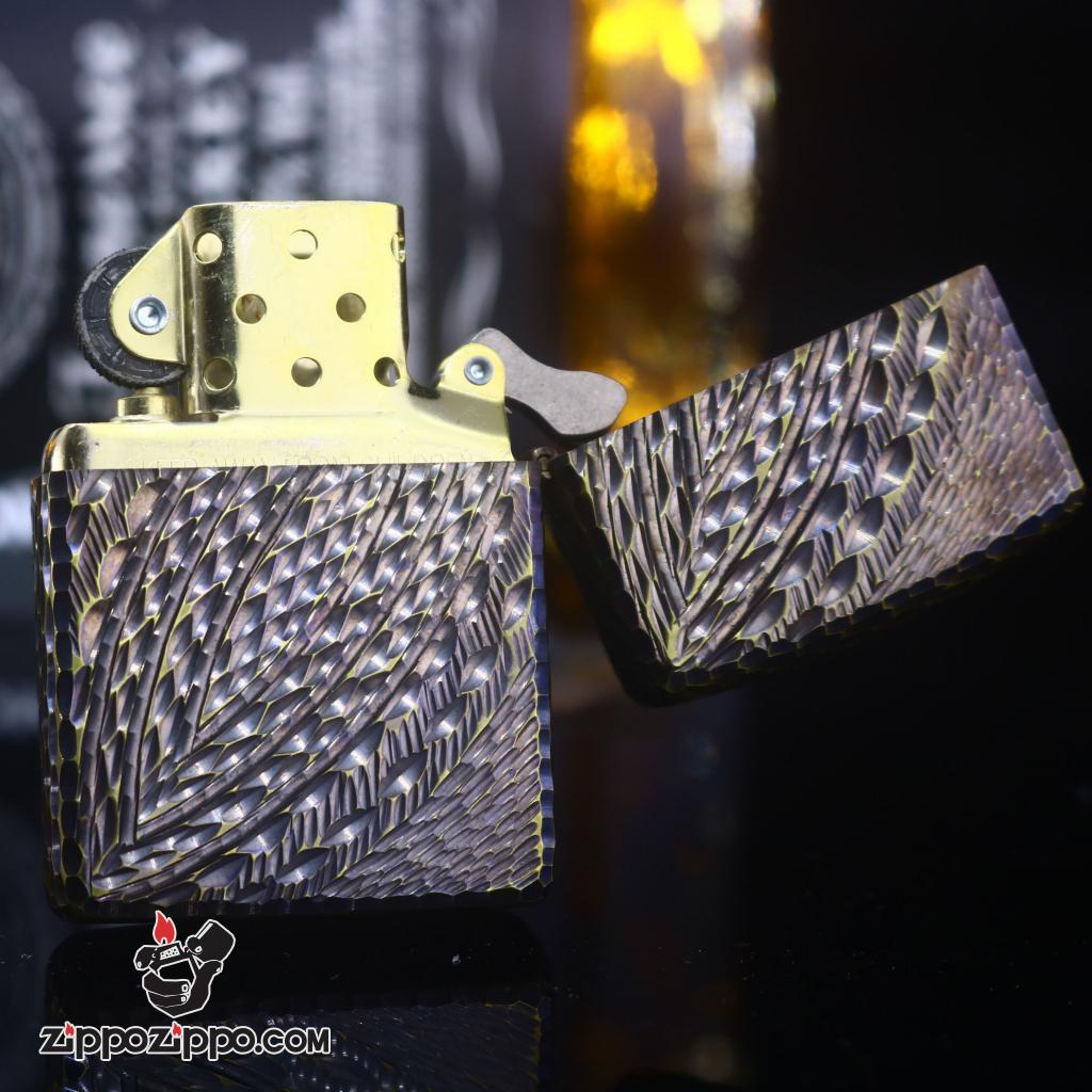 Zippo chính hãng khắc không gian 3 chiều Mạ Vàng bản Amor Ver 7