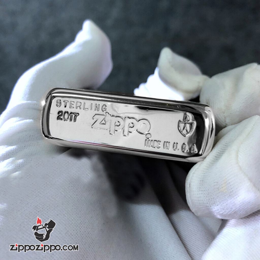 Bật lửa Zippo Bạc Nguyên Khối Cao Cấp Khắc Ông Thổ Địa Vỏ Dầy Bản Armor