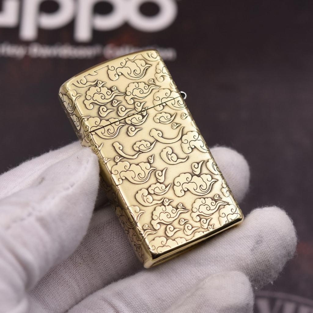 Bật Lửa Zippo Chính Hãng  Chạm Khắc Rồng Nhả Ngọc Phiên Bản Hẹp Slim