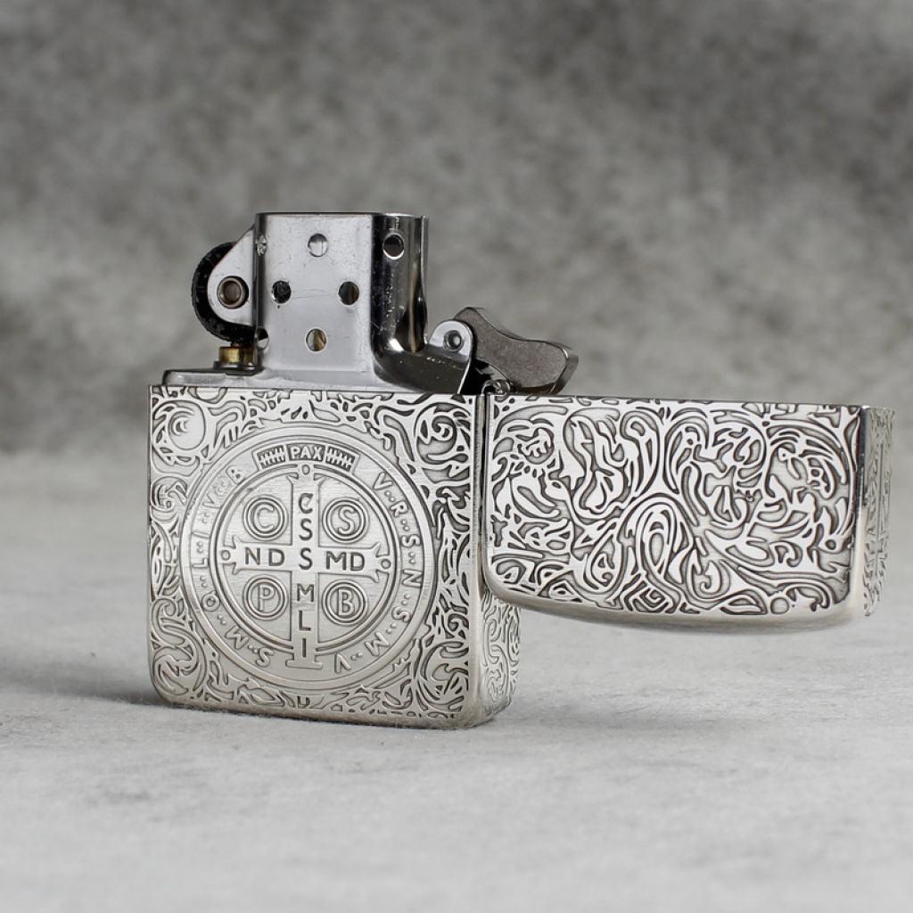 Bật Lửa Zippo Bạc Nguyên Khối Cao Cấp Khắc Constantine Phiên Bản 1941