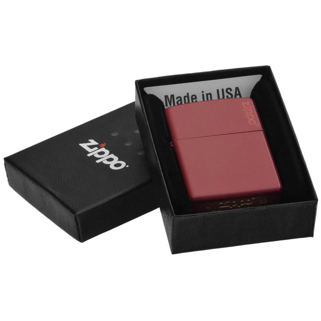 Bật Lửa Zippo Sơn Tĩnh Điện Màu Đỏ Gạch Logo Zippo- Sku 49844ZL – Zippo Red Brick Zippo Logo