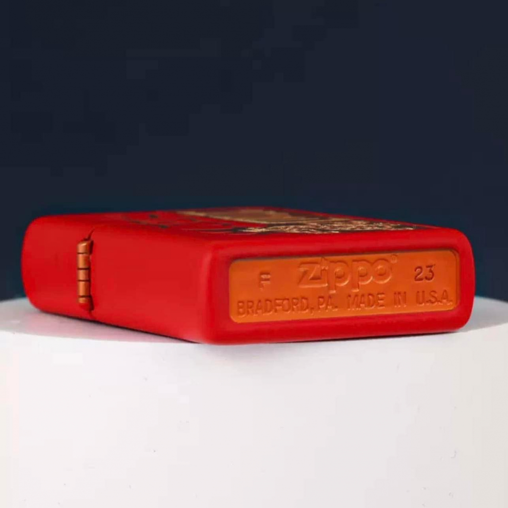 Bật Lửa Zippo Rồng 2024 Sơn Tĩnh Điện Màu Đỏ - Logo Zippo SKU 48769