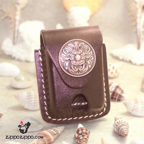Bao Da Đựng Zippo Cao Cấp Kiểu Dáng Sang Trọng Màu Da Nhạt Ốp Hình