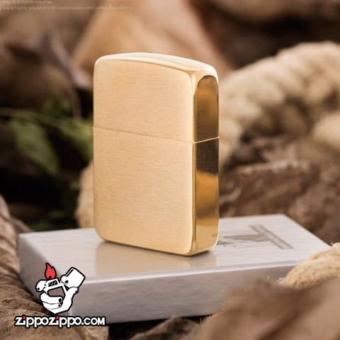 Bật Lửa Zippo 1941B Đồng Vàng Xước Vân Ngang - SKU 1941B – Zippo 1941 Replica Brushed Brass
