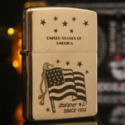 Bật Lửa Zippo 204 Đồng Khắc America - Mã SP: ZPC2244