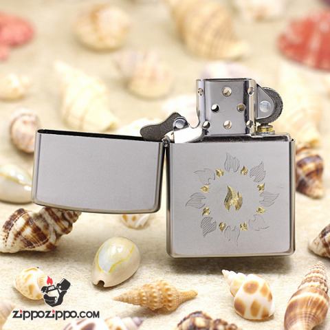 Bật Lửa Zippo 21192 Chrome khắc Nhẫn Lửa