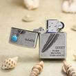 Bật Lửa Zippo Bạc Cổ Xưa Ốp Lông Vũ Gắn Ngọc Lam