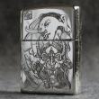 Bật lửa zippo bạc khối cao cấp khắc hình đức phật và ác quỷ bản armor
