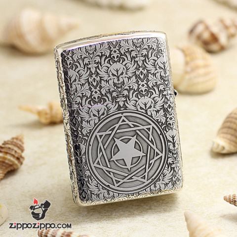 Bật Lửa Zippo Bạc Khối Cao Cấp Khắc Hình Lễ Quỷ Bản Vỏ Mỏng