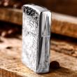Bật Lửa Zippo Bạc Nguyên Khối Cao Cấp Hổ Và Móng Hổ Bản Vỏ Mỏng