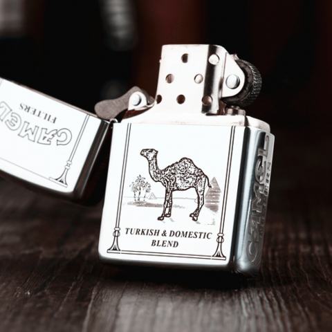 Bật Lửa Zippo Bạc Nguyên Khối Cao Cấp Khắc Camel Bản Vỏ Dầy Armor